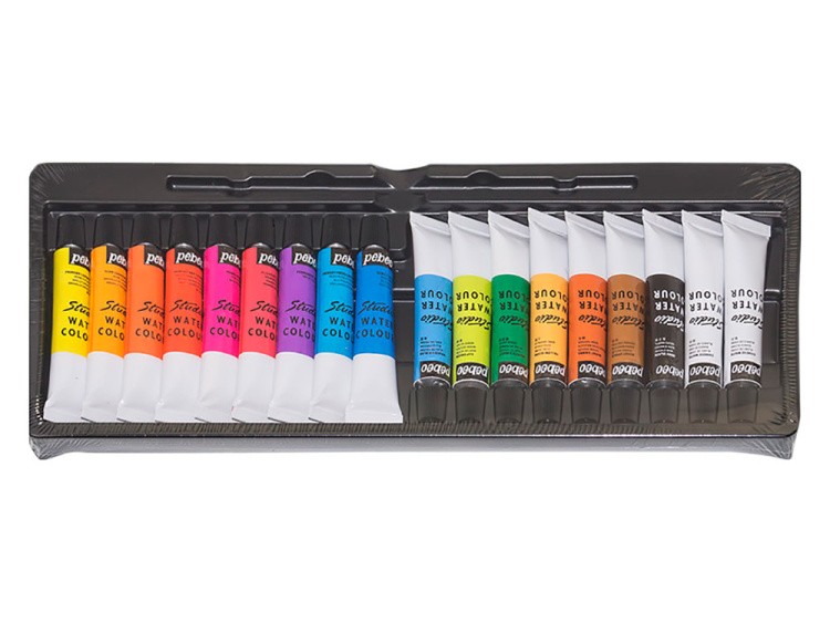 Краски Pebeo акварель 18 цветов набор Studio Aquarelle 12 мл — картинка 2