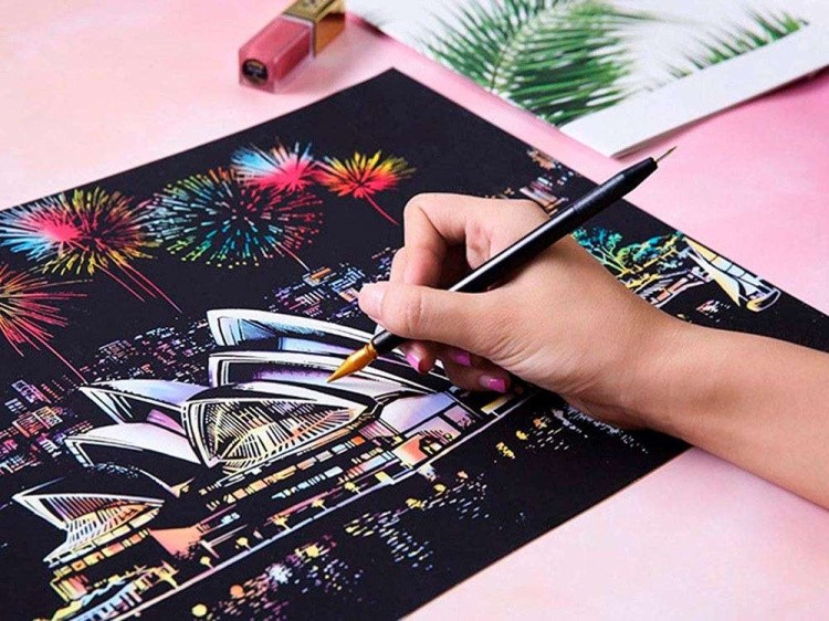 Скретч-картина «Sydney Opera House» (цветная) — картинка 3