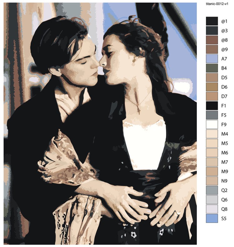 Картина по номерам «Титаник: Джек и Роза на палубе» EVEE-titanic-0012 ...