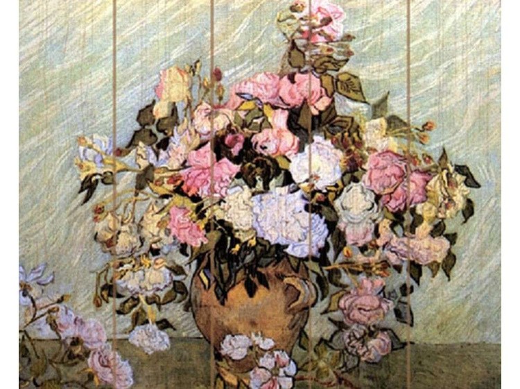 Картина по номерам по дереву Molly «Ваза с розами» Ван Гога