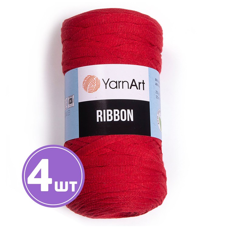 Пряжа YarnArt Ribbon (Риббон) (773), кармин, 4 шт. по 250 г