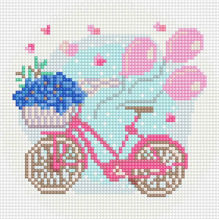 Алмазная вышивка «Велосипед с цветами» — картинка 2