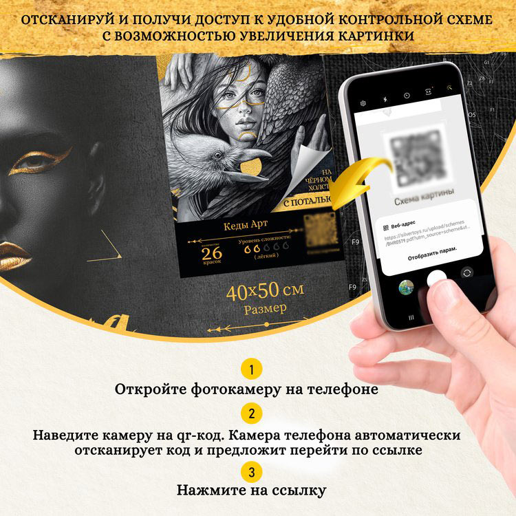 Картина по номерам с поталью Гексагон «Осенний пейзаж в горах» — картинка 5