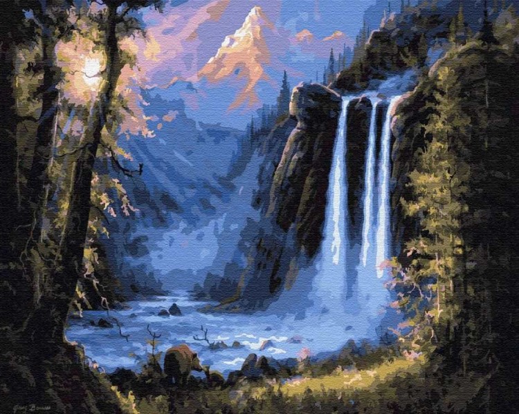Картина по номерам «Ночной водопад»