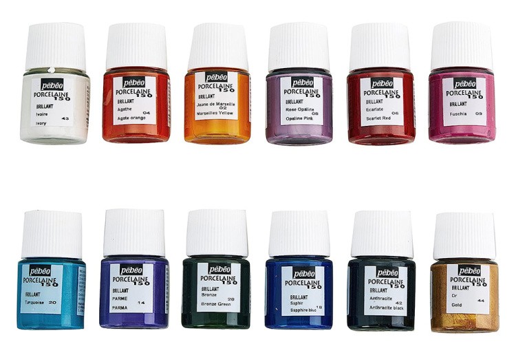 Набор красок Porcelaine 150 «Исследование» по фарфору и керамике, под обжиг, 12 цв., 20 мл, Pebeo — картинка 6