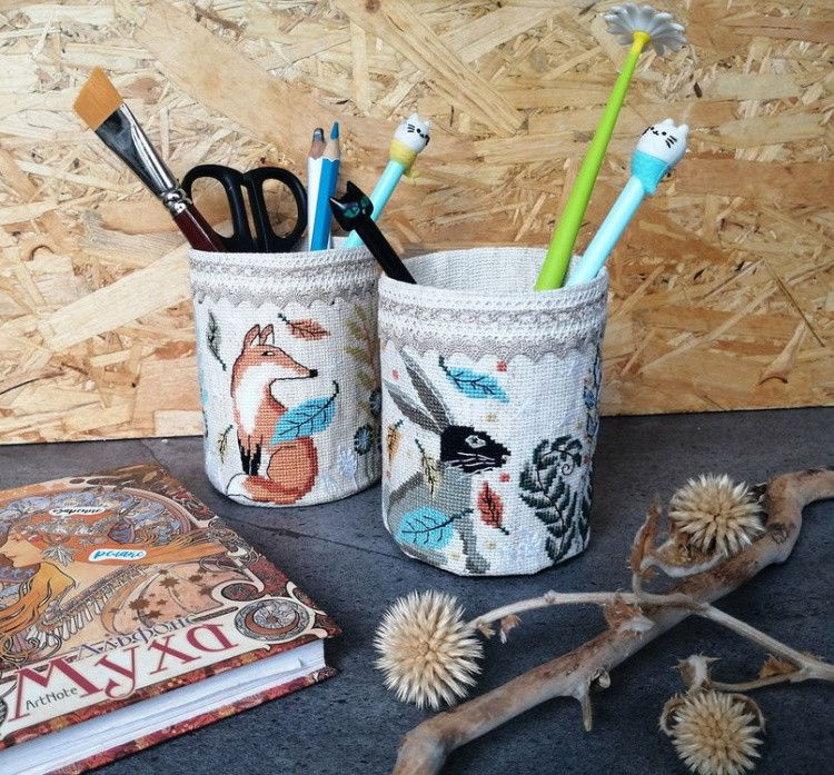 Набор для вышивания «Карандашница. Зайцы» — картинка 6