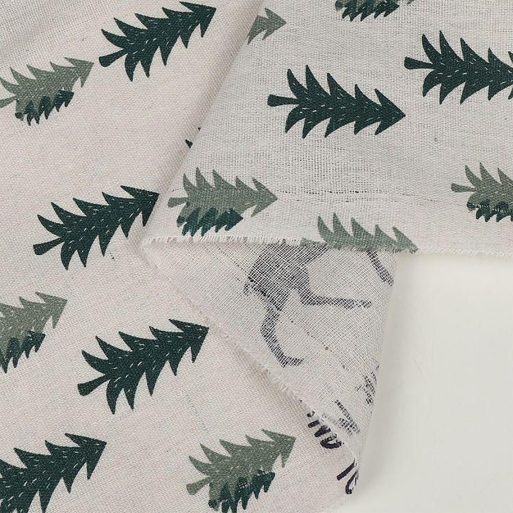 Ткань льняная, 3 м x 150 см, 140 г/м², цвет: бежевый, принт, TBY — картинка 6