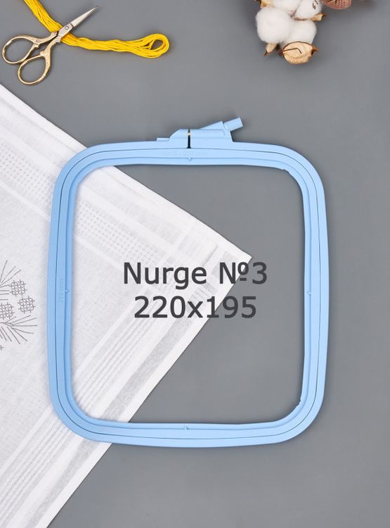 Пяльцы пластиковые прямоугольные с винтом №3, 22х19,5 см Nurge — картинка 2