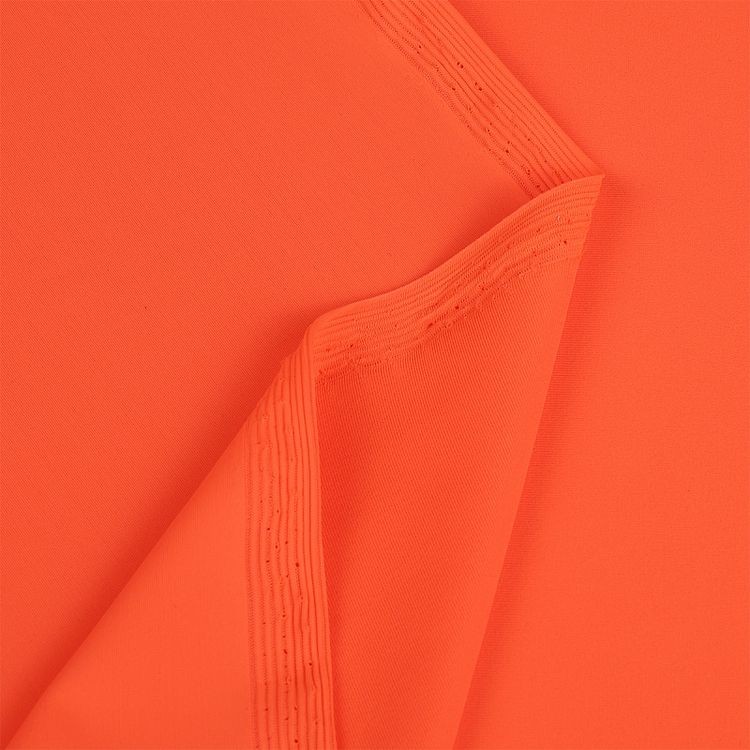 Ткань трикотажная Бифлекс матовый, 6 м, ширина 152 см, 180 г/м², цвет: 13 оранжевый неон, TBY — картинка 4