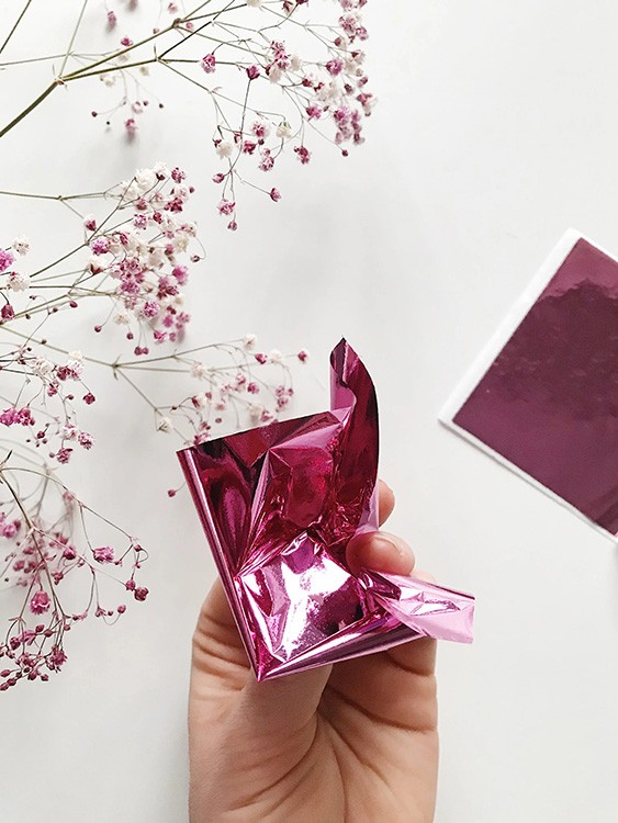 Зеркальная поталь «Mirror Shine», Fuksia, 90 шт. 8x8,5см — картинка 2