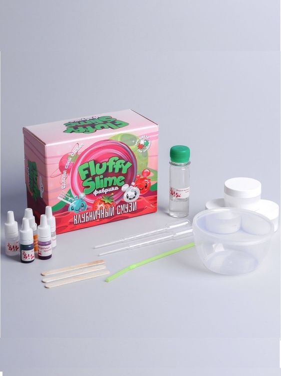 Флаффи слайм фабрика «Клубничный смузи» — картинка 2