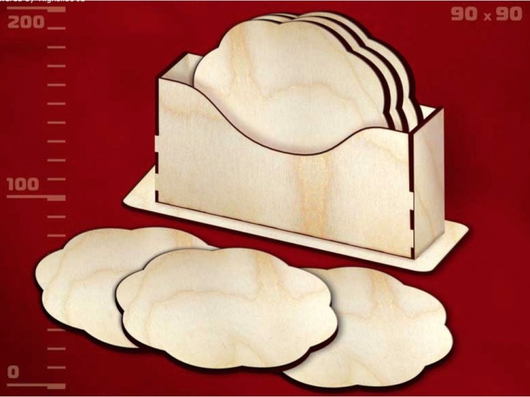 Деревянные заготовки для эбру - подставки под горячее Ромашка 2 (набор), Integra Art