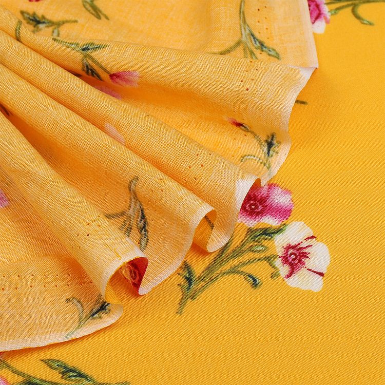 Ткань Штапель с рисунком, 5 м, ширина 145 см, 110 г/м2, цвет: с3 желтый, TBY — картинка 4