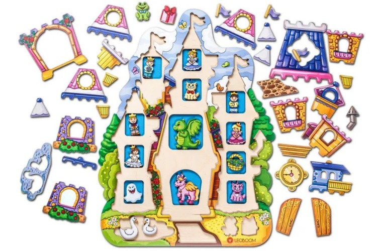 Развивающее пособие из дерева «Пазл. Сказочный замок» — картинка 4