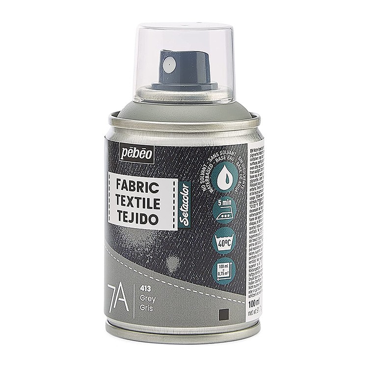 Краска для текстиля 7А Spray (аэрозоль), 100 мл, цвет: светло-серый, Pebeo — картинка 2