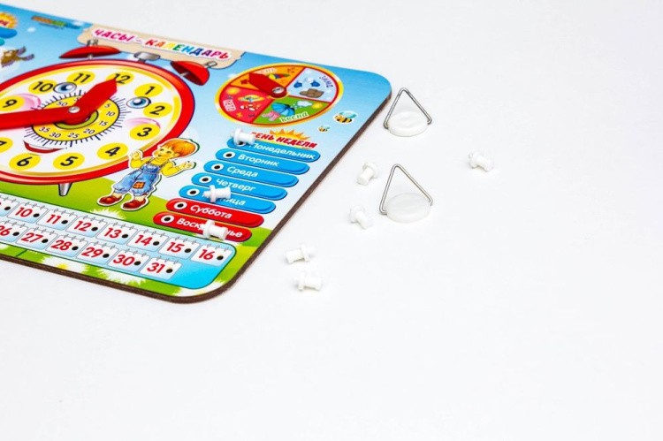 Развивающее пособие из дерева «Часы-календарь 1» — картинка 5