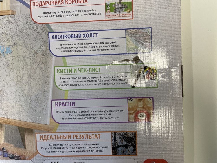 УЦЕНКА. Картина по номерам «Символ зимы» (немного порвана коробка) — картинка 4