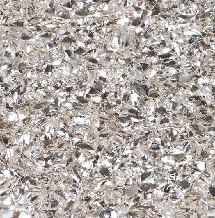 Серебряная стеклянная крошка Silver, фракция 3-6мм, 100 г — картинка 2
