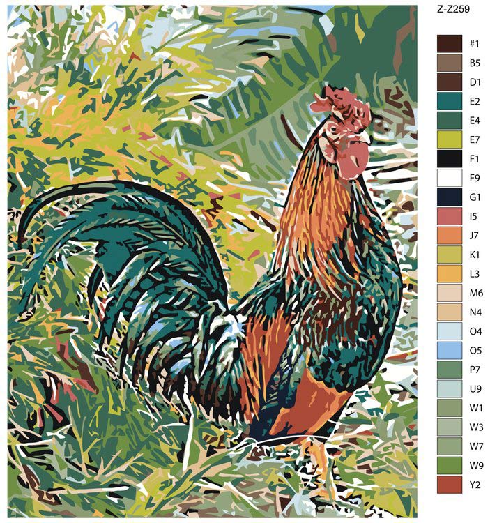 Картина по номерам «Петух» — картинка 2