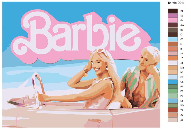 Картина по номерам «Барби и Кен: Райан Гослинг и Марго Робби 2» — картинка 2