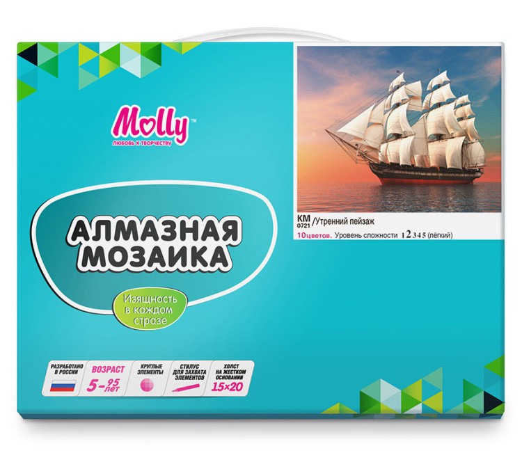 Алмазная вышивка-открытка «Утренний пейзаж» — картинка 5