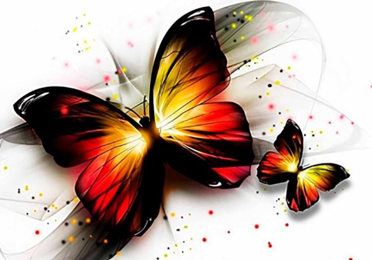 Алмазная вышивка-открытка «Утренние бабочки»