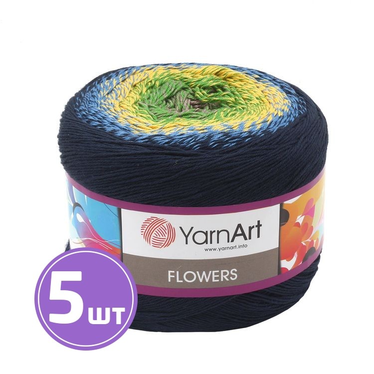 Пряжа YarnArt Flowers (250), мультиколор, 5 шт. по 250 г