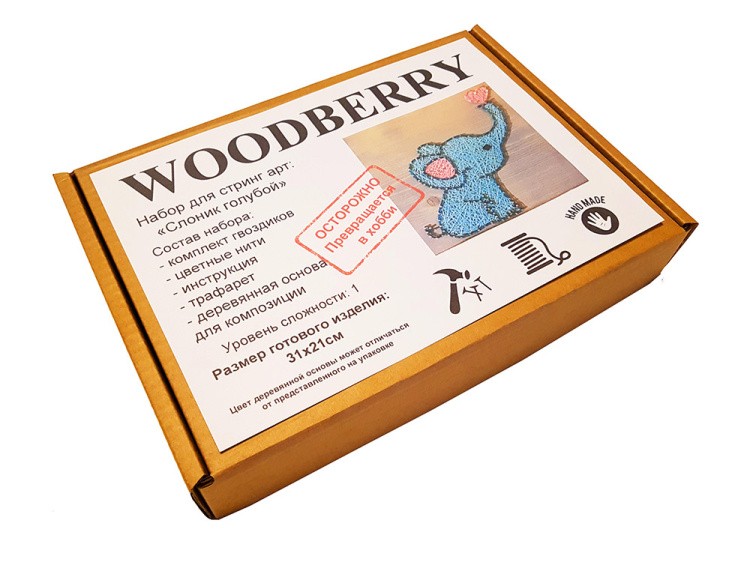 Набор для творчества STRING ART «Слоник голубой» — картинка 3