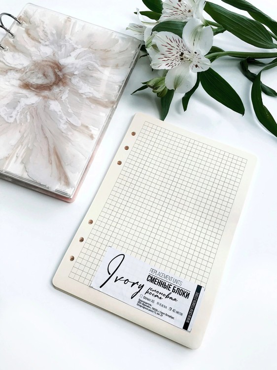 Сменный блок, Ivory Grid, 40 листов, А5 — картинка 2