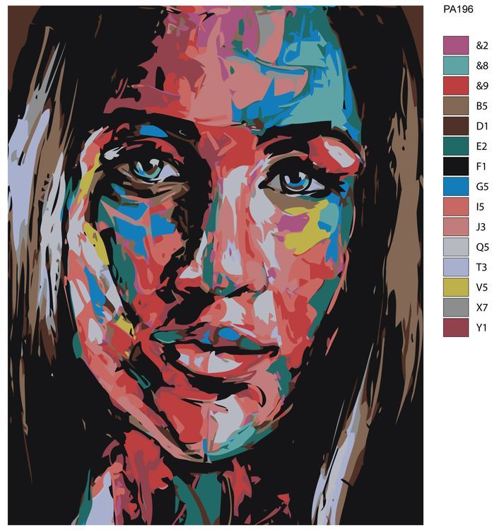 Картина по номерам «Радужное лицо девушки» — картинка 2