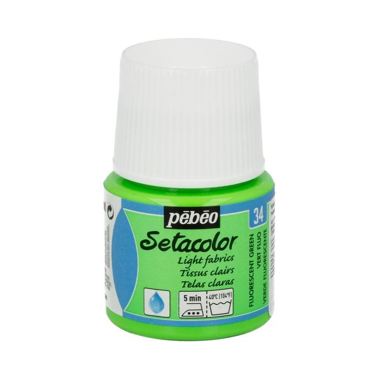 Краска для светлых тканей Setacolor PEBEO, цвет: зеленый флуоресцентный, 45 мл