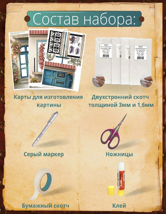 Набор папертоль «Балкон. Франция» 18x48 см  — картинка 3