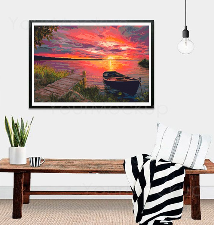 Алмазная вышивка «Вечерняя заря» — картинка 3