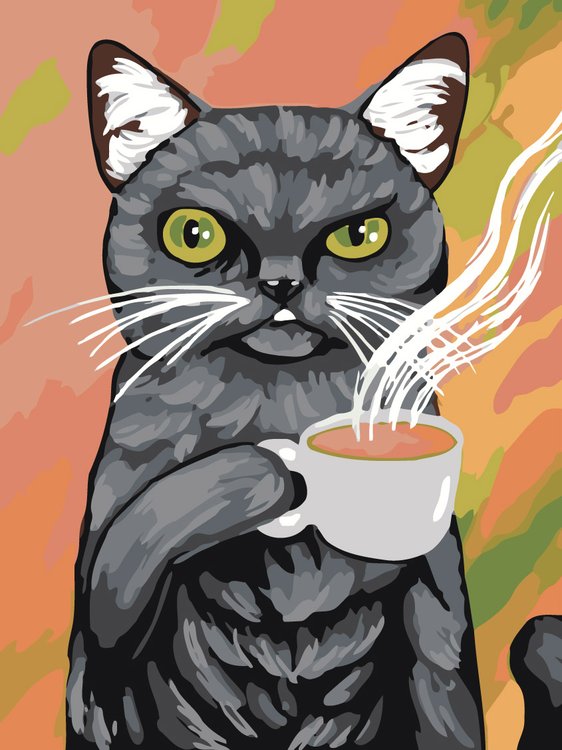 Картина по номерам «Утренний чай»