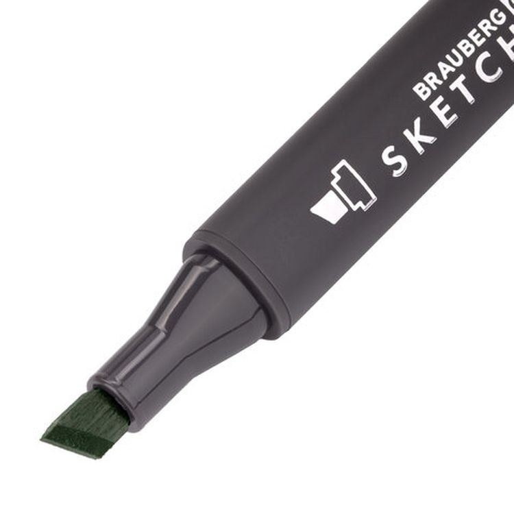 Маркер для скетчинга двусторонний 1 мм - 6 мм BRAUBERG ART CLASSIC, цвет: оливковый — картинка 3