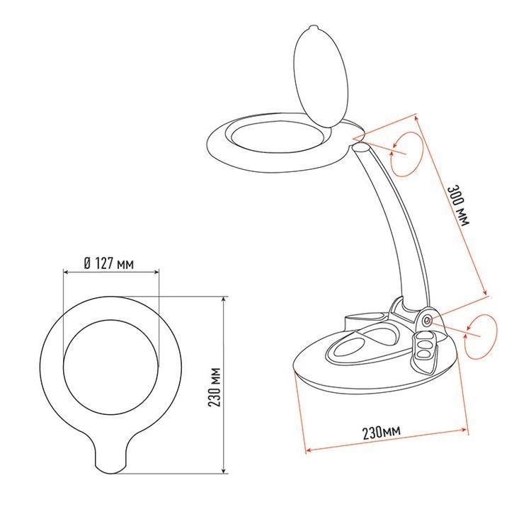 Лупа настольная 3D с подсветкой 60 LED, сенсорная регулировка яркости, VISAGISTE, белая, REXANT — картинка 4