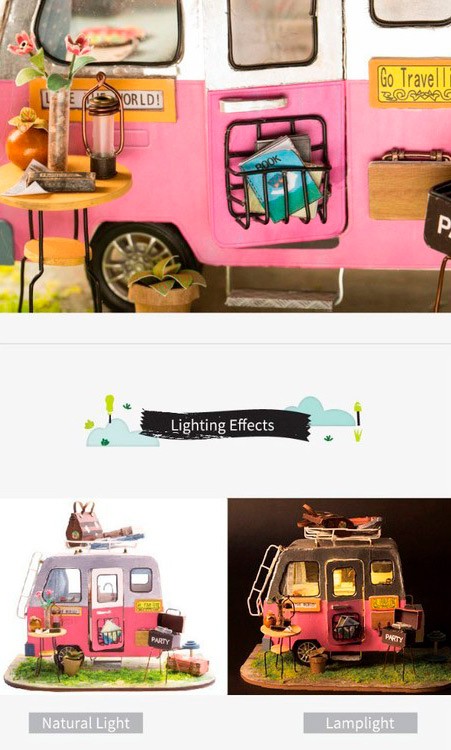 Набор для создания миниатюры (румбокс) «Домик на колесах» — картинка 3