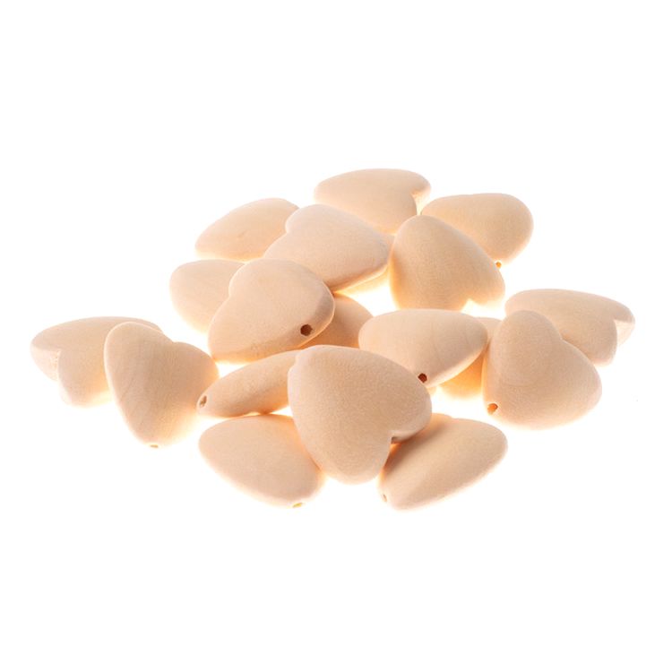 Бусины «Сердце», дерево, 20 мм, 20 шт. — картинка 2