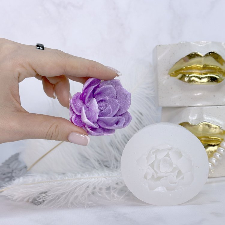 Силиконовый молд - Суккулент, d 5,1 см, 1 шт. — картинка 2