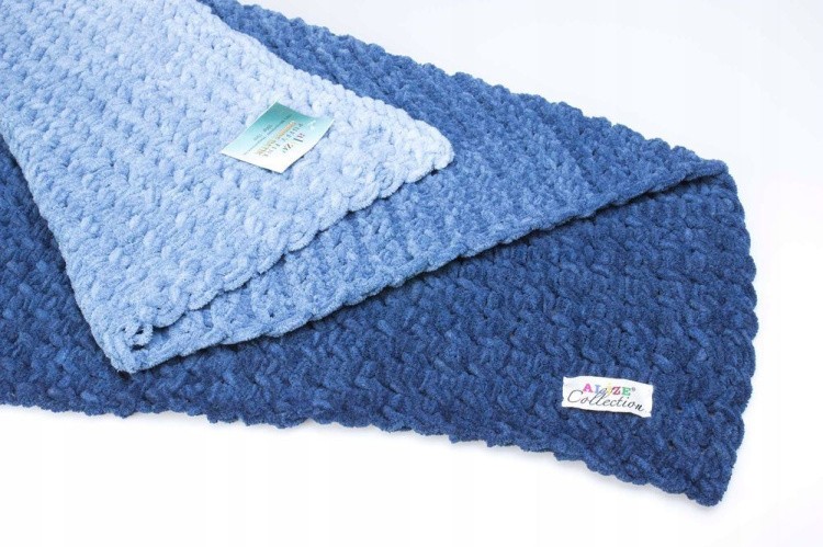 Пряжа ALIZE Puffy Fine Ombre Batik (7266), темно-синий, 5 шт. по 500 г — картинка 5