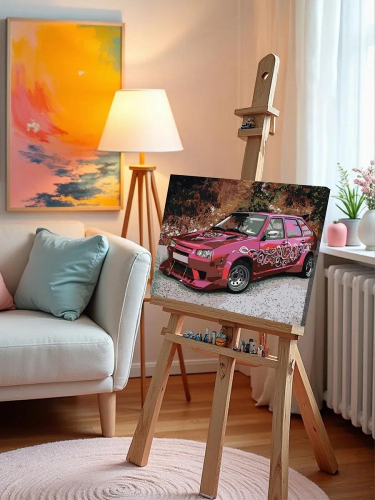 Картина по номерам «ВАЗ-2109: малиновая Лада девятка» — картинка 9