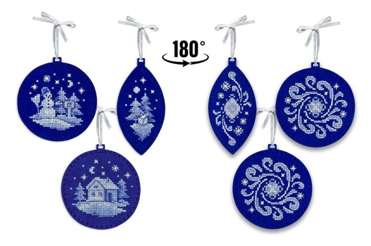 Набор для вышивания «Новогодние игрушки №1. Набор из 3 шт.» — картинка 6