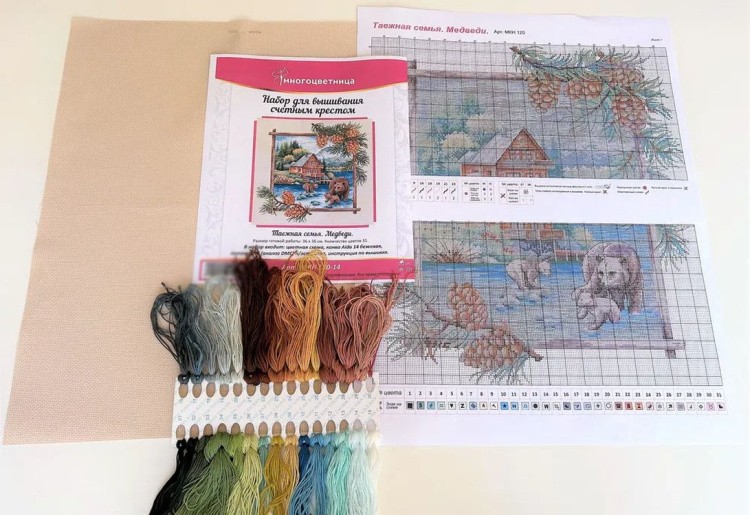 Набор для вышивания «Таежная семья. Медведи» — картинка 4