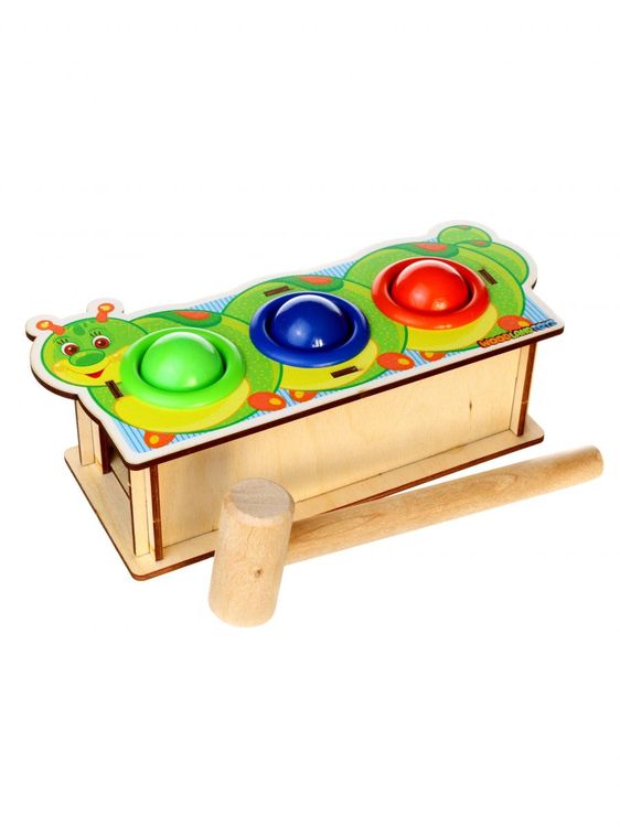 Стучалка цветная «Гусеница», 3 отверстия — картинка 3