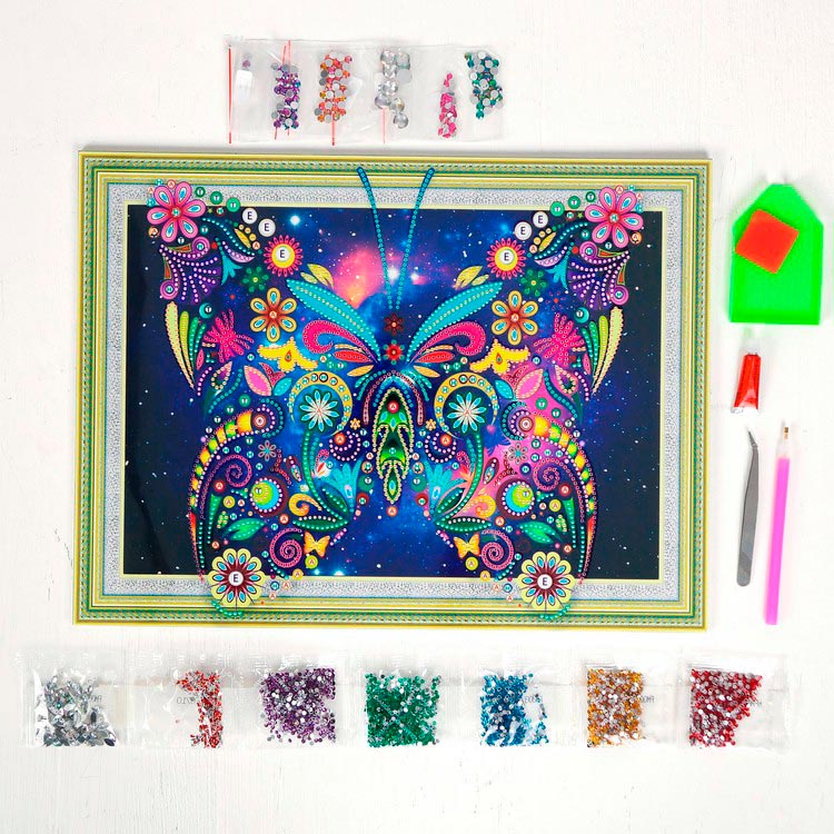 Алмазная вышивка 5D «Цветочная бабочка» — картинка 2