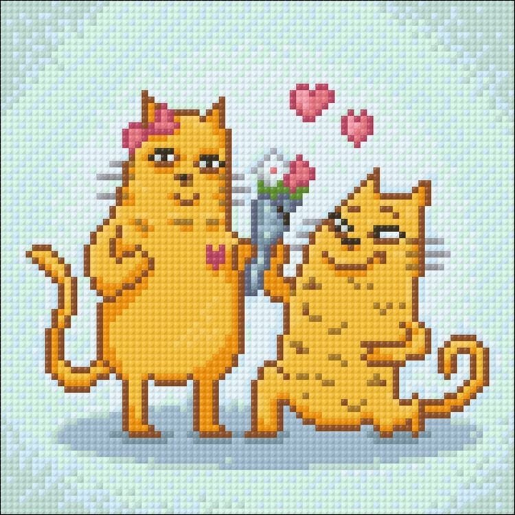 Алмазная вышивка «Кошачья романтика» — картинка 2