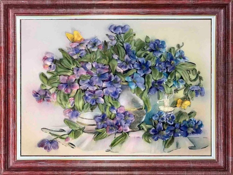 Вышивка лентами «Первоцветы» — картинка 2