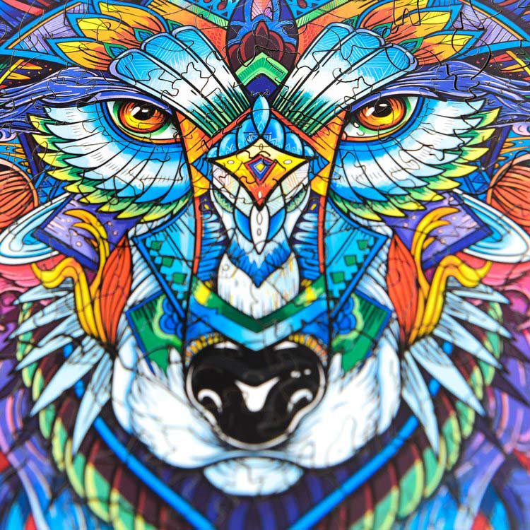 Деревянный пазл Unidragon «Величественный Волк», размер M (А4) — картинка 4