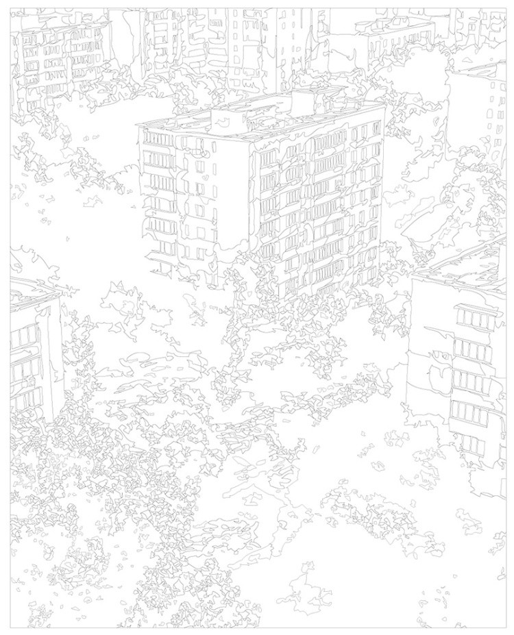 Картина по номерам Панельки родные весна в городе — картинка 3