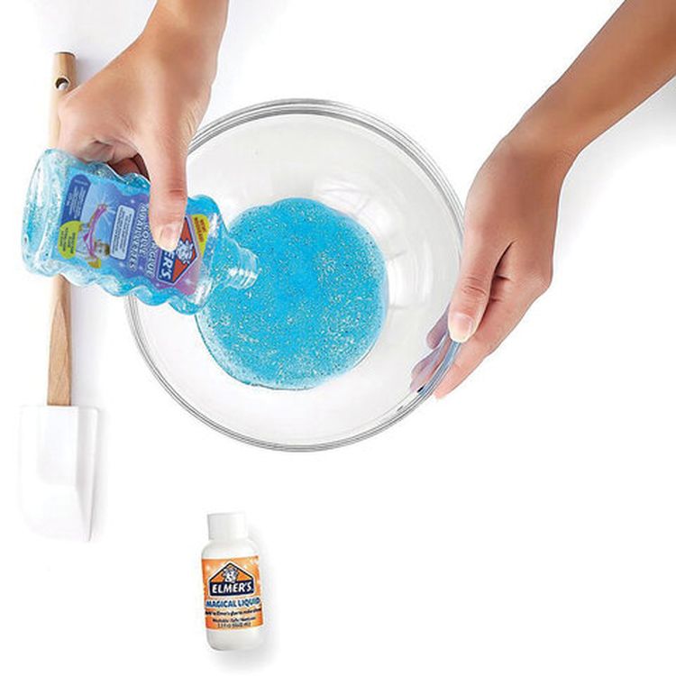Клей для слаймов канцелярский с блестками ELMERS «Glitter Glue», 177 мл, голубой — картинка 3